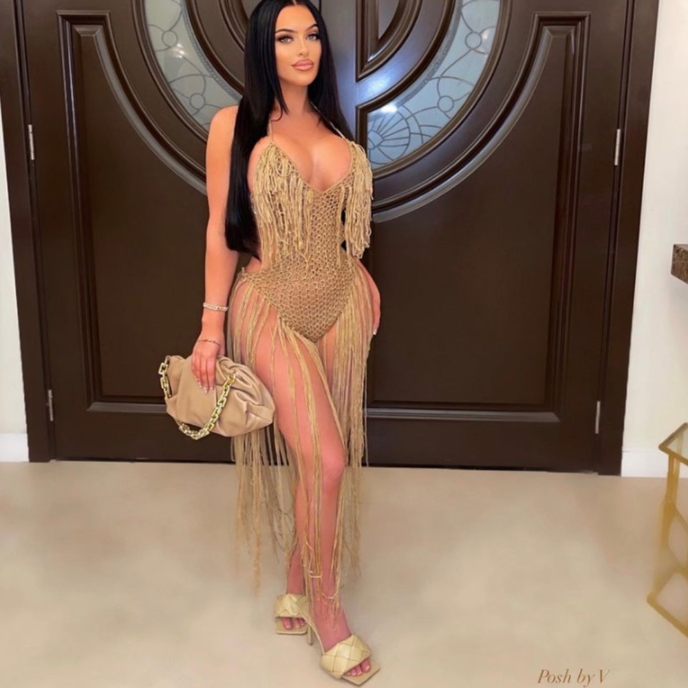 crochet swim dress